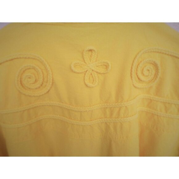 Style & Smile L yellow short sleeve button front soutache applique shirt - Picture 4 of 5